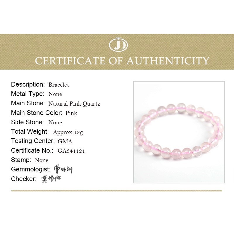 Gelang Natural Rose Quartz