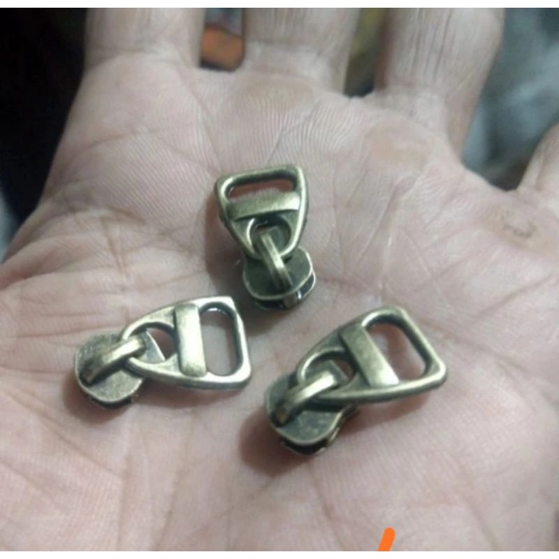 Kepala resleting gigi besi metal no.3 (100 pcs)