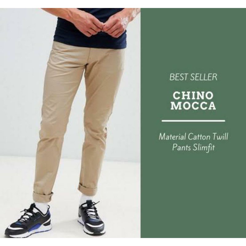 CELANA CINO Panjang Pria Slimfit KERJAHARIAN Santai Casual Formal Hitam Abu Cream Mocca Size 27-38