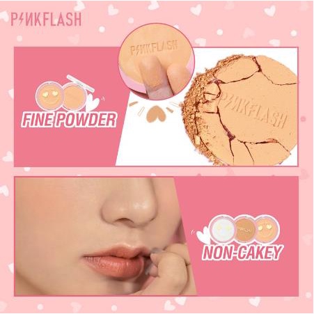 * NCC * Pinkflash Pressed Powder Long-lasting Matte Lightweight Oil Control Bedak Padat OhMySelf Pink Flash