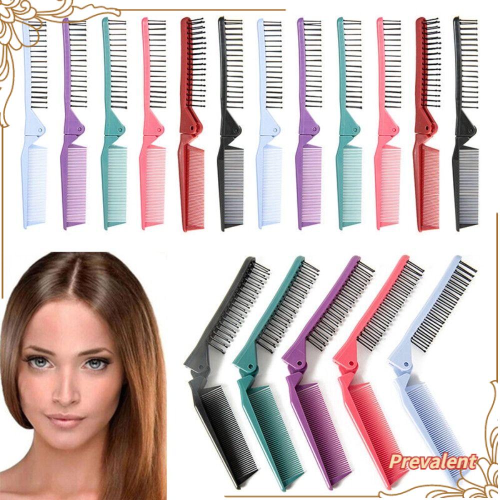 Preva 6Pcs Sikat Rambut Saku Lipat Bahan Plastik Nyaman Anti Statis Styling Rambut