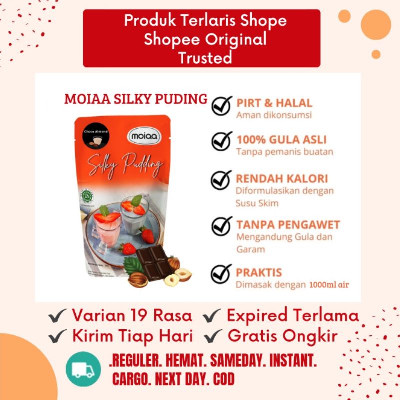 

MOIAA Moia Moya PUDING SILKY PUDDING 200 GRAM | Pudding Silky | Bubuk Premix Puyo | Pudot