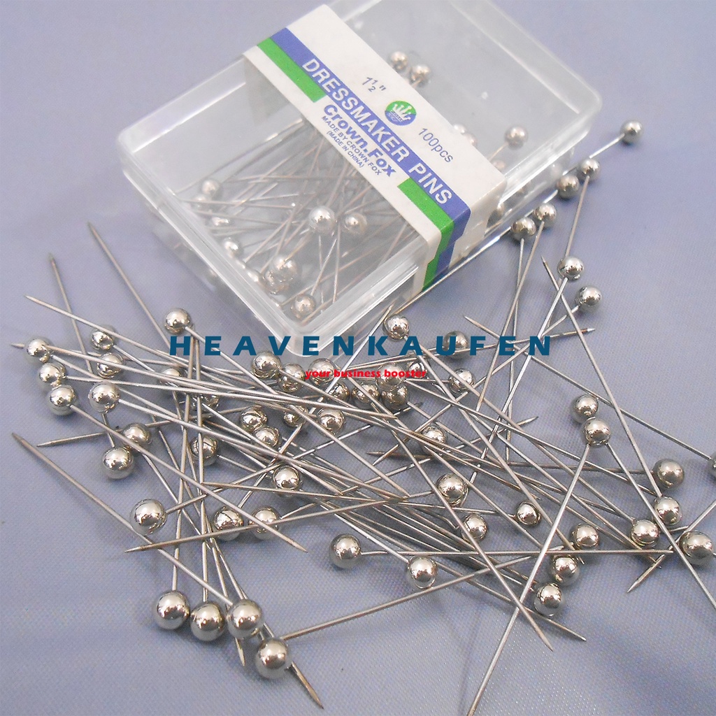 Jarum Pentul Warna Silver Stainless Steel Anti Karat Panjang 3,75 cm Per Pack isi 80 Pcs