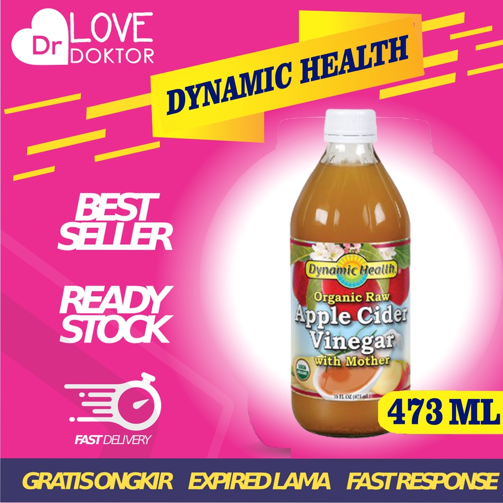 

DYNAMIC HEALTH ORGANIC RAW UNFILTERED APPLE CIDER VINEGAR WITH MOTHER ORGANIK CUKA APEL ENZIM 473 ML