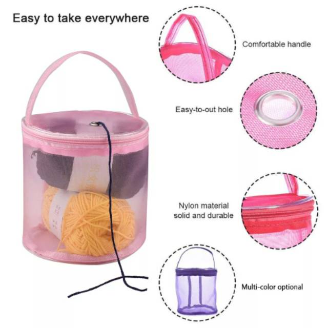 Tas benang rajut/ crochet knitting yarn storage bag T044