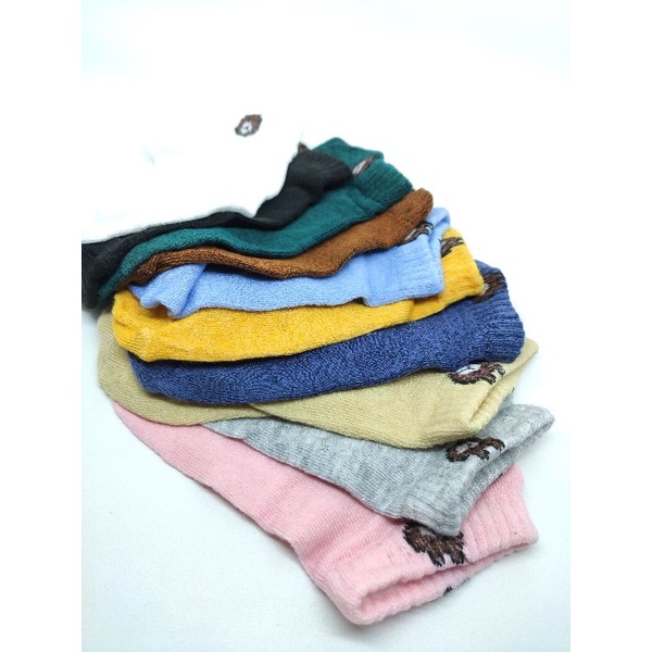 KAOS KAKI POLOS BEAR / KAOS KAKI PENDEK BERUANG / KAOS KAKI MIX FREE POUCH / SOCKS