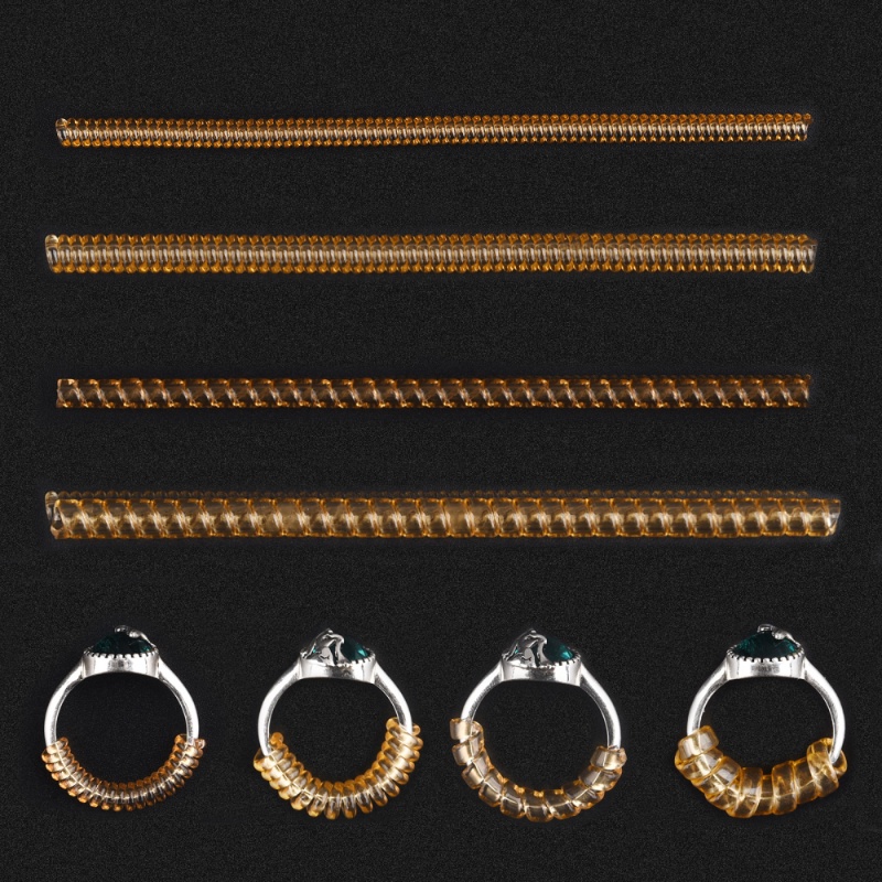 [Harga Grosir] [Unggulan] Spiral Ring Sizer Resizer Jewelry Guard Gold Transparan Invisible Ring Size Adjuster Rings Pengencang Alat Untuk Cincin Longgar