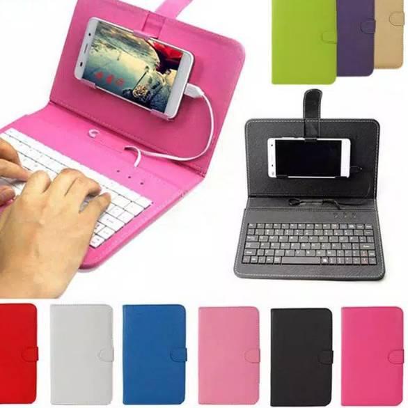 ✰ Wired Keyboard Flip Holster Case Cover Skin Protector For OTG Android Phone ۩