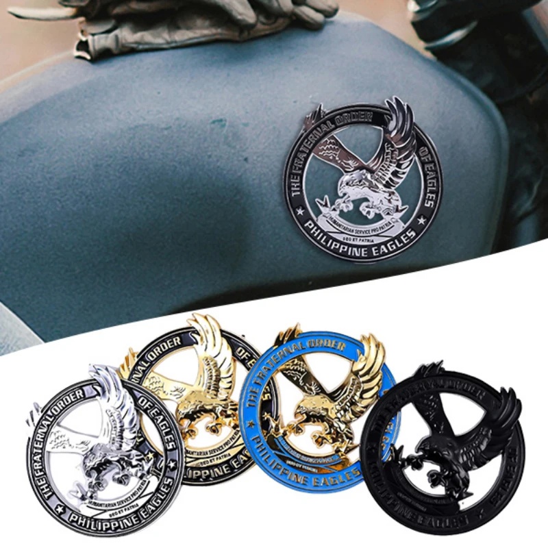 Philippine Eagle Totem Motor Dekorasi Stiker Berongga Logam Auto Body Decal Silver Gold Hitam Aksesoris Eksterior Mobil
