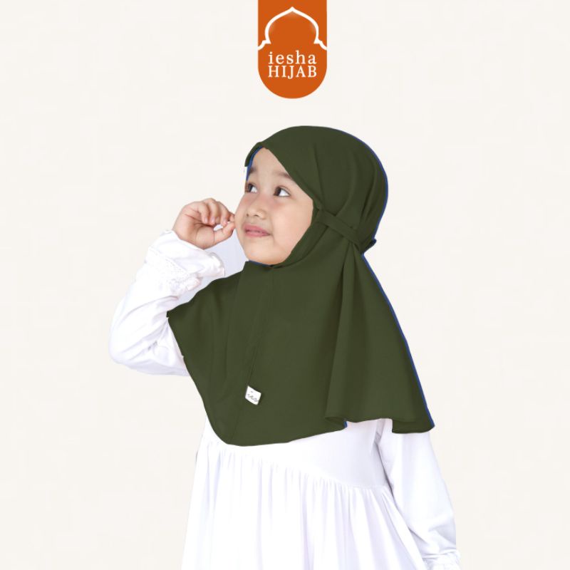 JILBAB BAYI HIJAU ARMY,HIJAB ANAK,BERGO ANAK,BERGO BAYI,JILBAB INSTAN BAYI,MURAH,COD