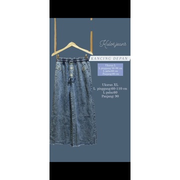 celana kulot jeans kancing depan