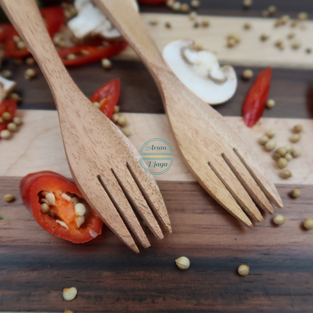 Wooden Fork Garpu Buah Garpu Anak Garpu Mini Garpu Kecil Kayu Garpu Souvenir