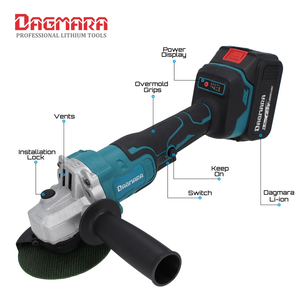 DAGMARA Mesin Gerinda Baterai Tangan / Cordless Angle Grinder