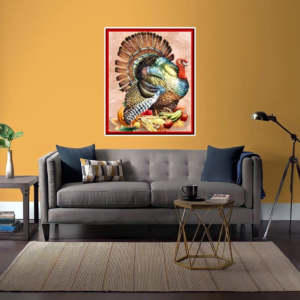 LUKISAN POSTER CETAK GAMBAR AYAM KALKUN 11 TERLARIS SEINDONESIA HIASAN DINDING RUANG TAMU KAMAR DAPU