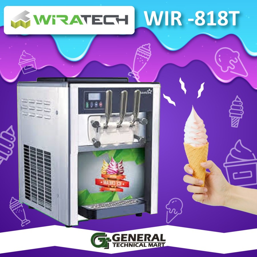 Jual Mesin Es Krim Ice Cream Wirastar WIR 818T 3 Valve 25L Soft Ice