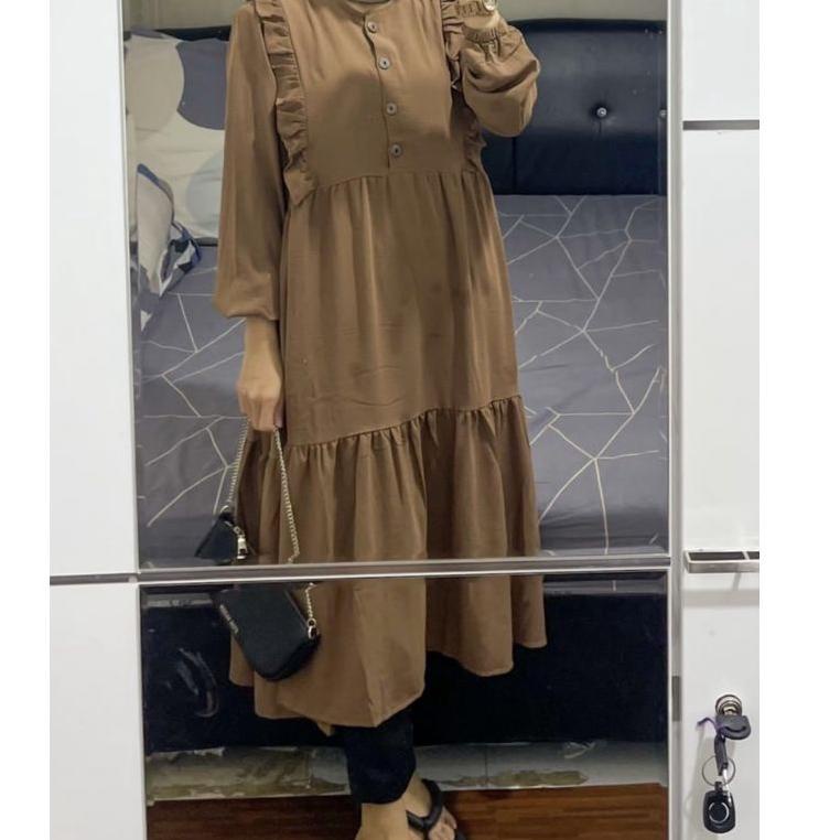 Terbaru MILA TUNIK LONG CRINCLE / TUNIK LONG WANITA OOTD SELEBGRAM
