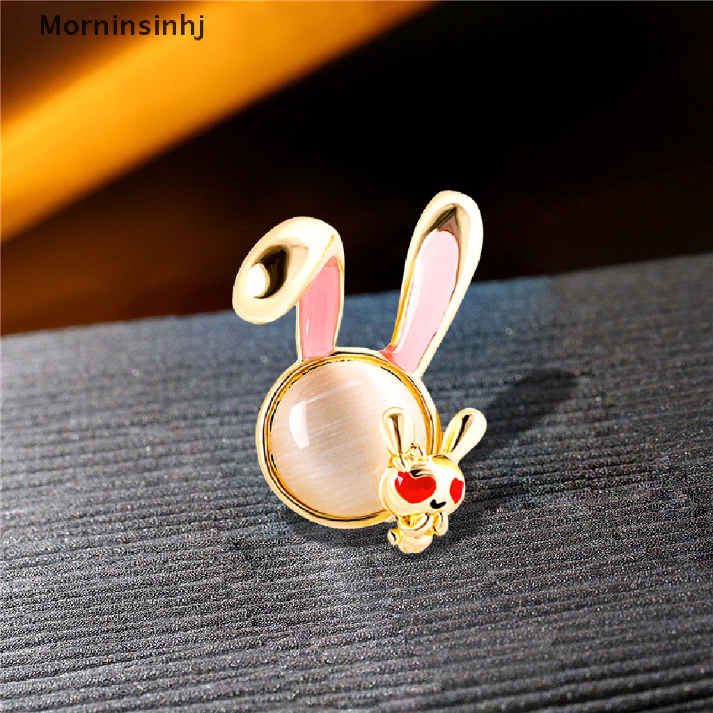 Mornin Memakai Kacamata Kelinci Bros Untuk Wanita Yang Indah Bersinar Enamel Bunny Pesta Bros Pin Hadiah Topi Kain Aksesoris id