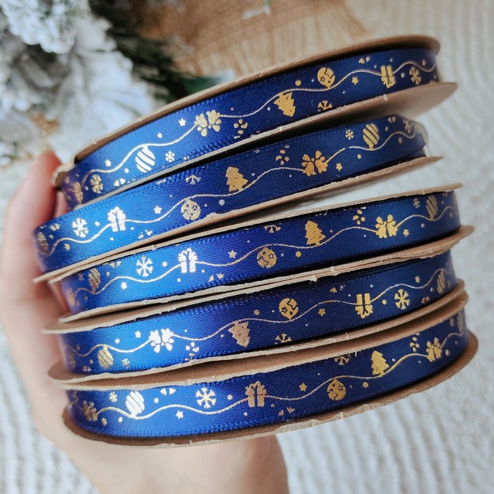 

'+'+'+'+] ( Harga PER ROLL) Pita Natal 1cm satin pita kado natal pita hampers