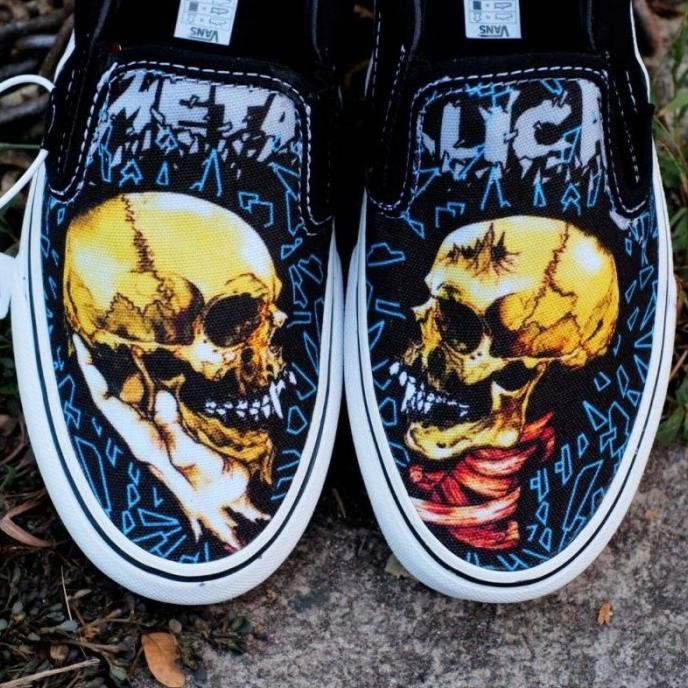 PROMO SEPATU V4N5 SLIP ON METALLICA KEREN MURAH SEPATU SNEAKERS SKATTERS CASUAL SLOP SEKOLAH KULIAH KERJA