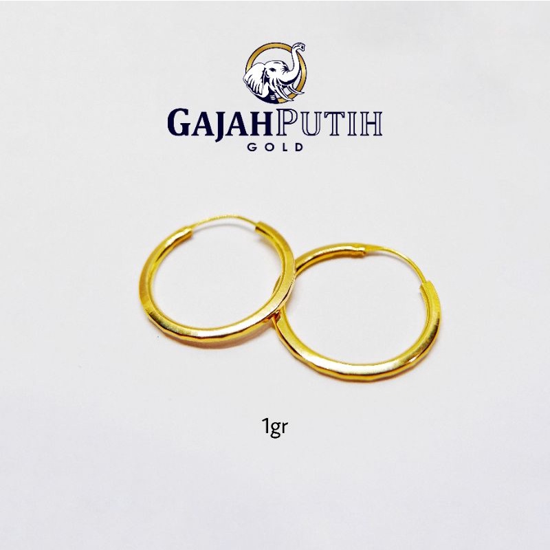 1gr Anting Model Gipsy Polos Emas Asli kodeO410