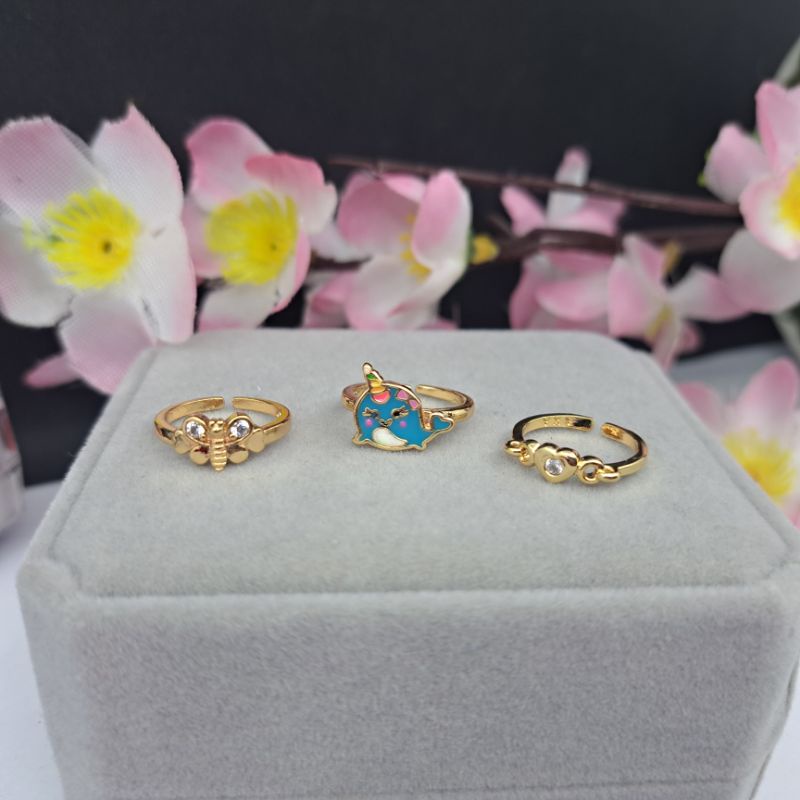 Cincin anak Yaxiya A1 lapis emas anti karat