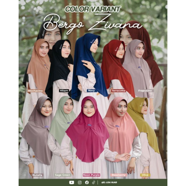 ORIGINAL BERGO ZIVANA BY ELLISA HIJAB