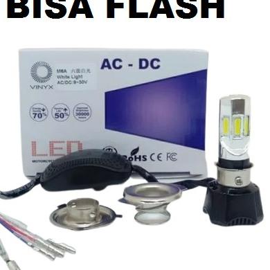 Lampu LED Motor 6 Sisi Driver AC - DC H6 / H4 / HS1 35W 3 / 6 Titik Mata VINYX M3A M6A 35 Watt Flash