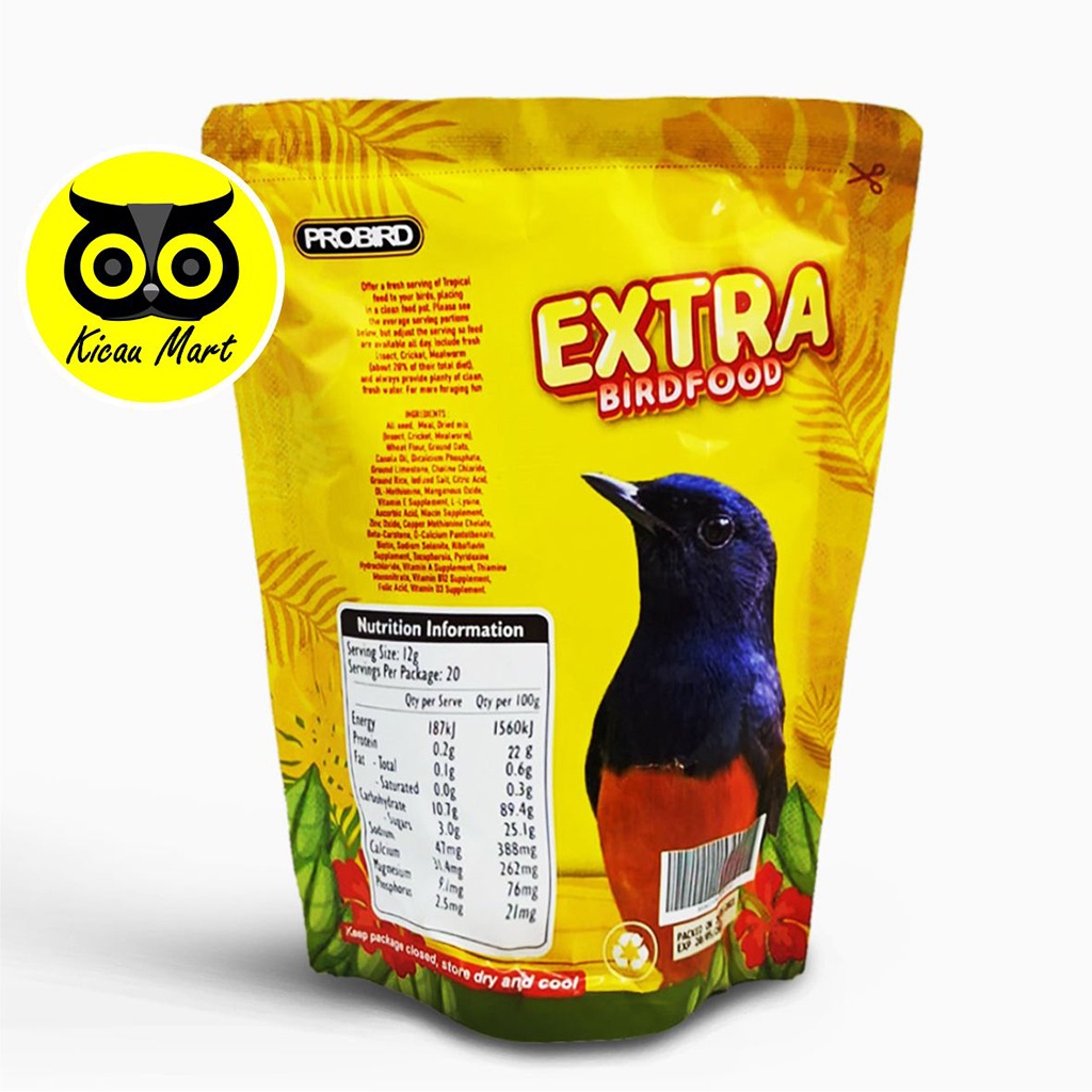 PAKAN EXTRA BIRD FOOD RUMPED SHAMA PROBIRD VOER PUR PELET MAKANAN HARIAN BURUNG MURAI BATU EXRMPS