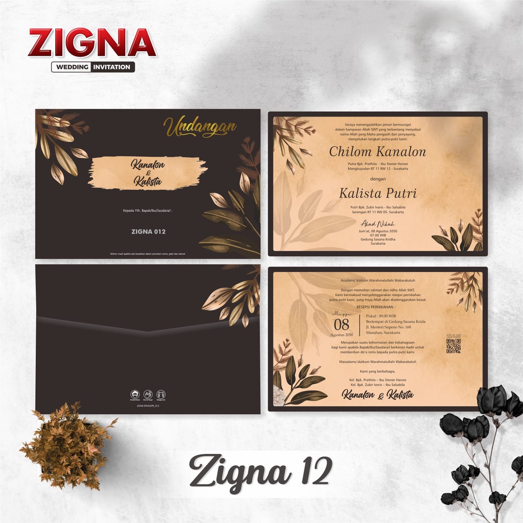 ZIGNA 012 (Amplop + isi) Blanko Undangan | Blangko Undangan | Undangan Murah