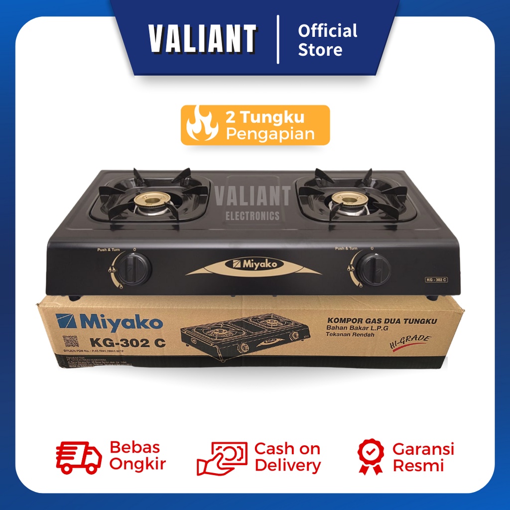 Miyako Kompor Gas 2 Tungku KG302C / KG 302C / KG 302 C