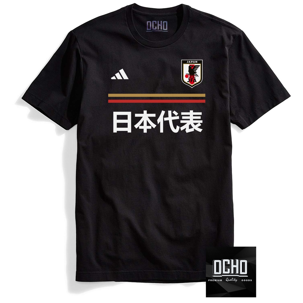 Kaos Bola Timnas Jepang Japan Kanji Black