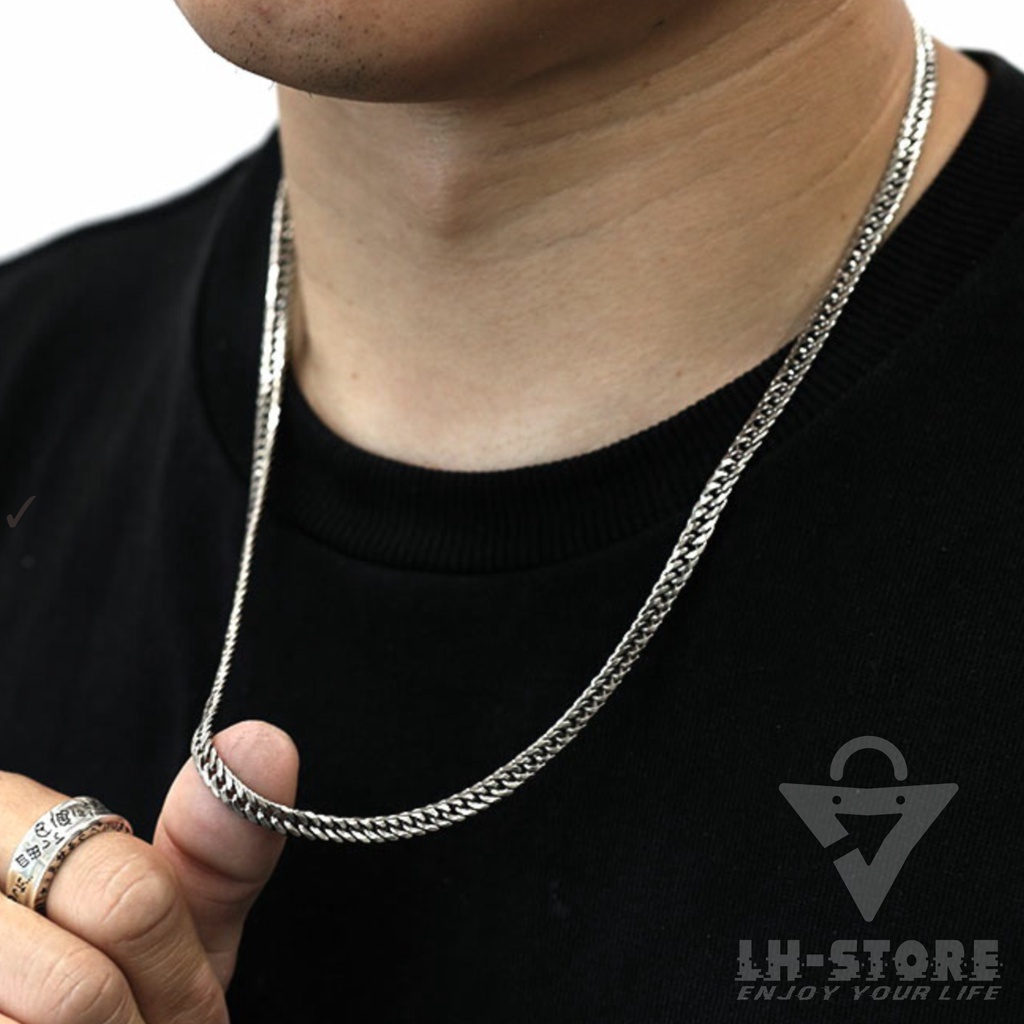 KALUNG RANTAI RAPAT TITANIUM 5MM PRIA WANITA ANTI KARAT TIDAK LUNTUR