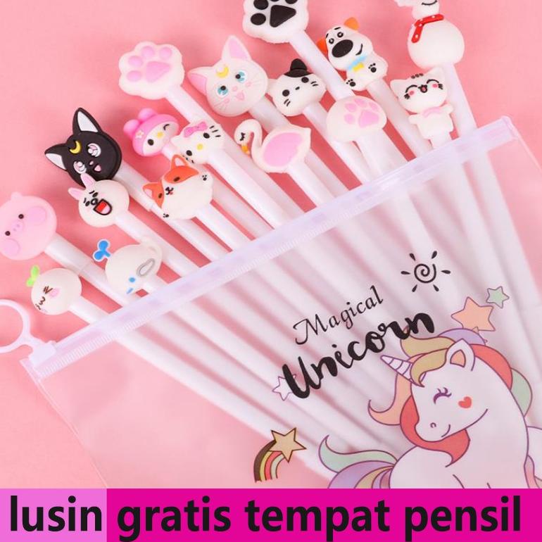 

Super Testimoni 1 SET PULPEN GEL MOTIF FREE TEMPAT PENSIL TRANSPARAN UNICORN QQ28 BS