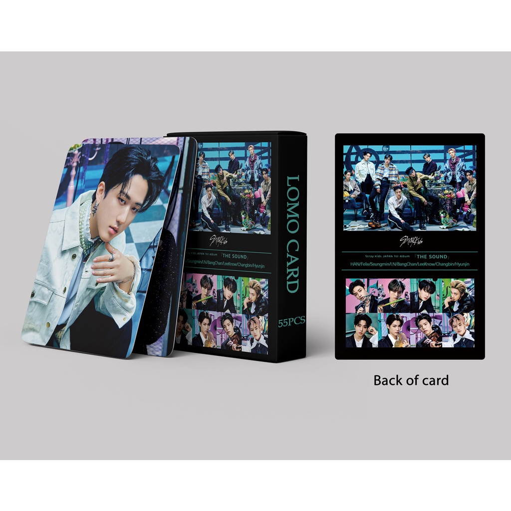 55pcs / box Stray Kids THE SOUND Photocards Felix Han Hyunjin I.N Minho Chan Jisung Bin Seungmin Lomo Cards Kpop Postcards