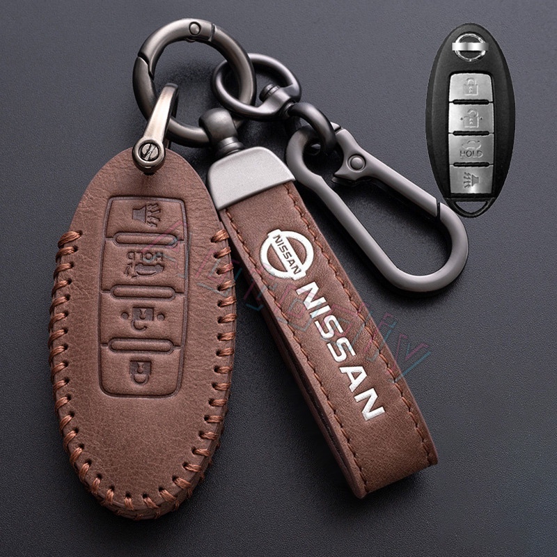 Nissan Pink Leather Key Cover Key Case Untuk Nissan Rogue XTrail T32 T31 Qashqai J11 J10 Kicks Tiida Pathfinder Murano Juke Versa Note Infiniti Navara Keyless Remote Key Holder