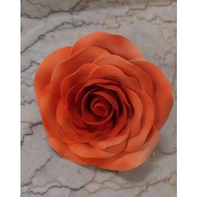 

(516/PMBN1)Gumpaste Flower Sugar Flower/Bunga Gumpaste Rose Orange