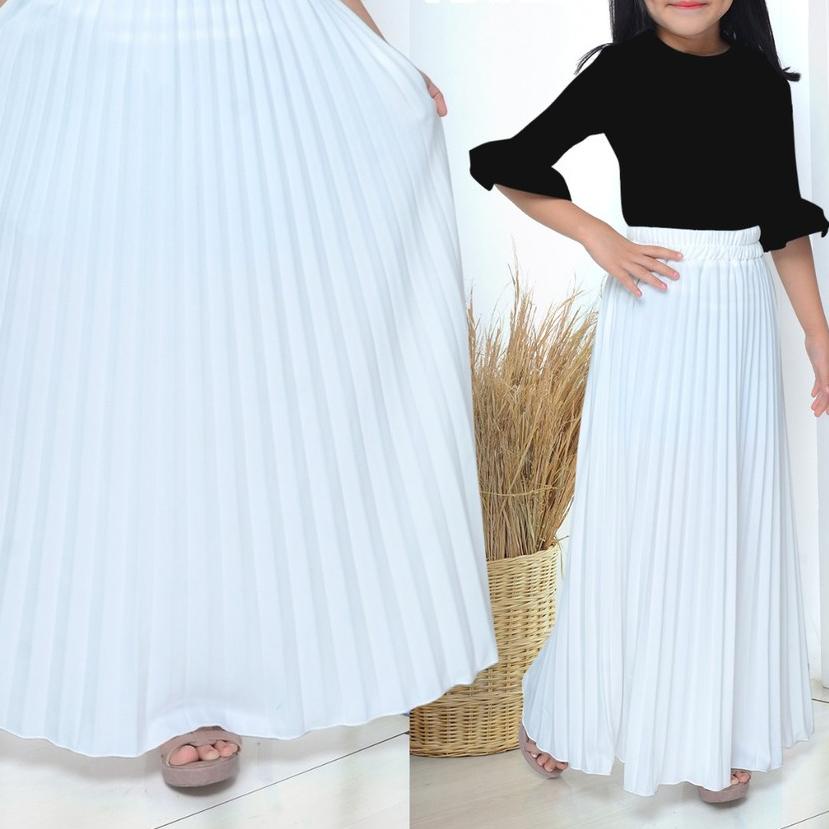 ♧ Rok plisket putih anak bahan premium ♙