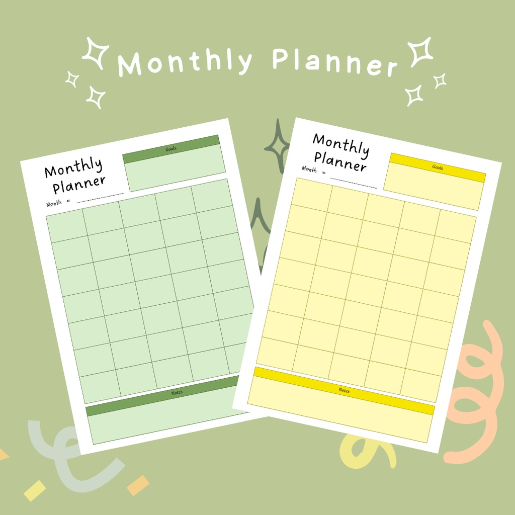 

Monthly Planner Refill Binder A5 dan B5