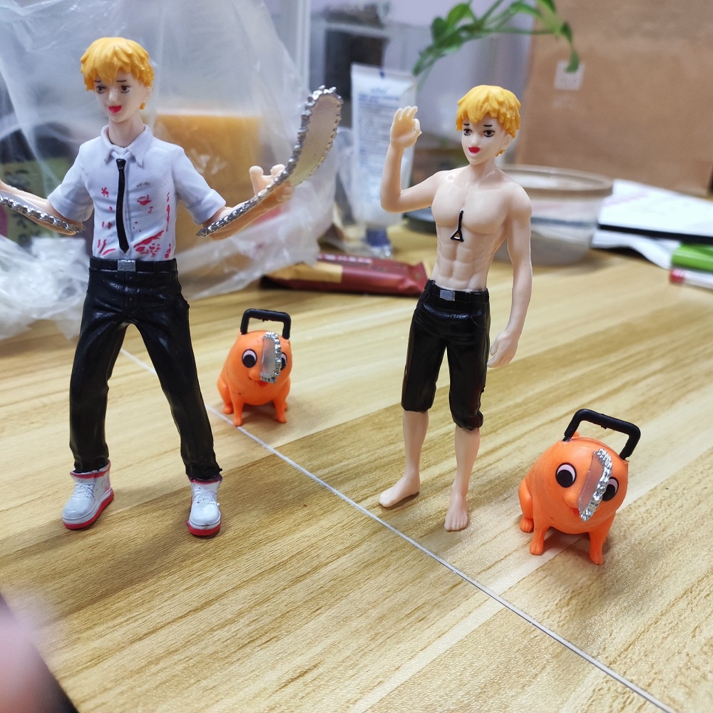 Hot NEW 8pcs/set Anime Figure Chainsaw Man Denji Pochita Power Mitaka Asa PVC Action Figurine Model Mobil Decration Boneka Mainan