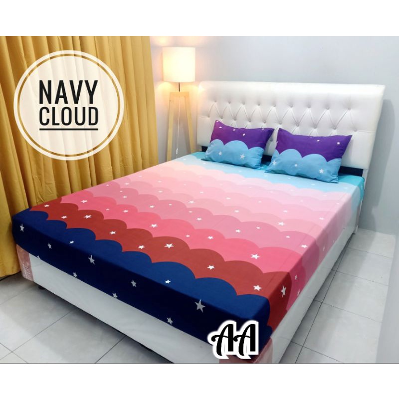 Sprei Aesthetic Cloudy Pastel Motif Awan Bahan Katun Adem