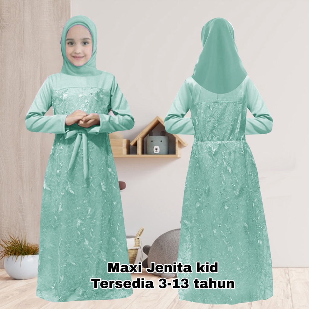 PROMO DRES JENITA KID/ MAXI DRES ANAK TILE MUTIARA/GAMIS JENITA KID PARTY GOOD QUALITY