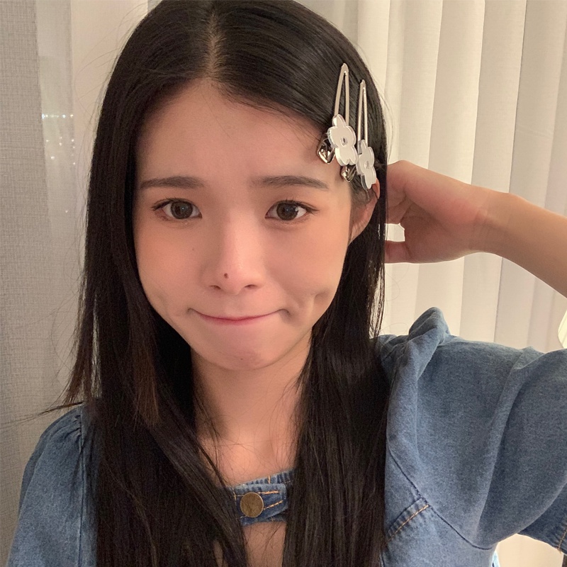 Magic789 Sweet Mirror Surface Flower Hair Clip Untuk Wanita Perempuan Gaya Blossom Jepit Rambut Temperamen Bobby Pin Aksesoris Rambut Kreatif