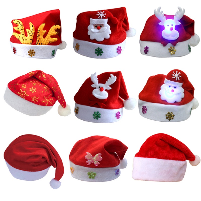 Ornamen Topi Natal Warna Merah Untuk Hadiah Anak Dan Dewasa