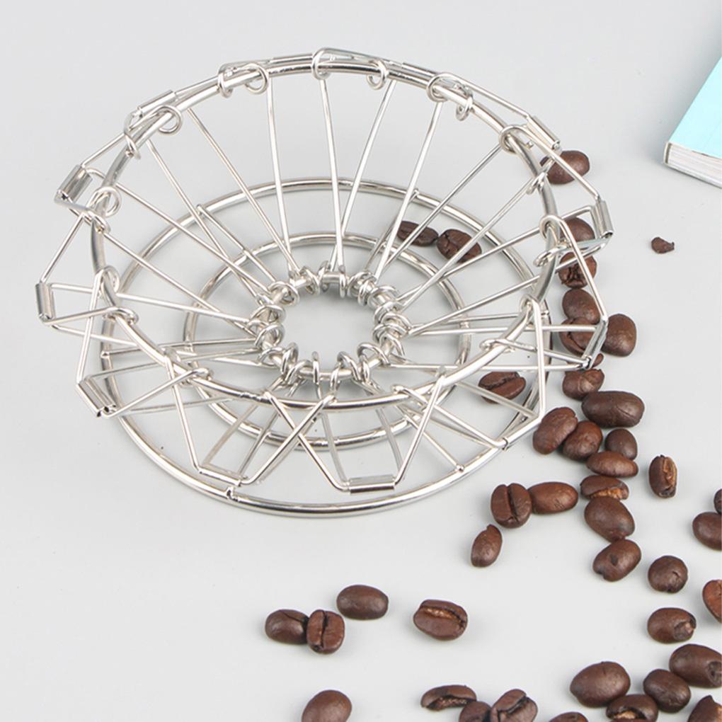 Stainless Steel Coffee Maker Dripper Holder Portable Paper Filter Cone Reusable Stand Perlengkapan Membuat Minuman Dekorasi