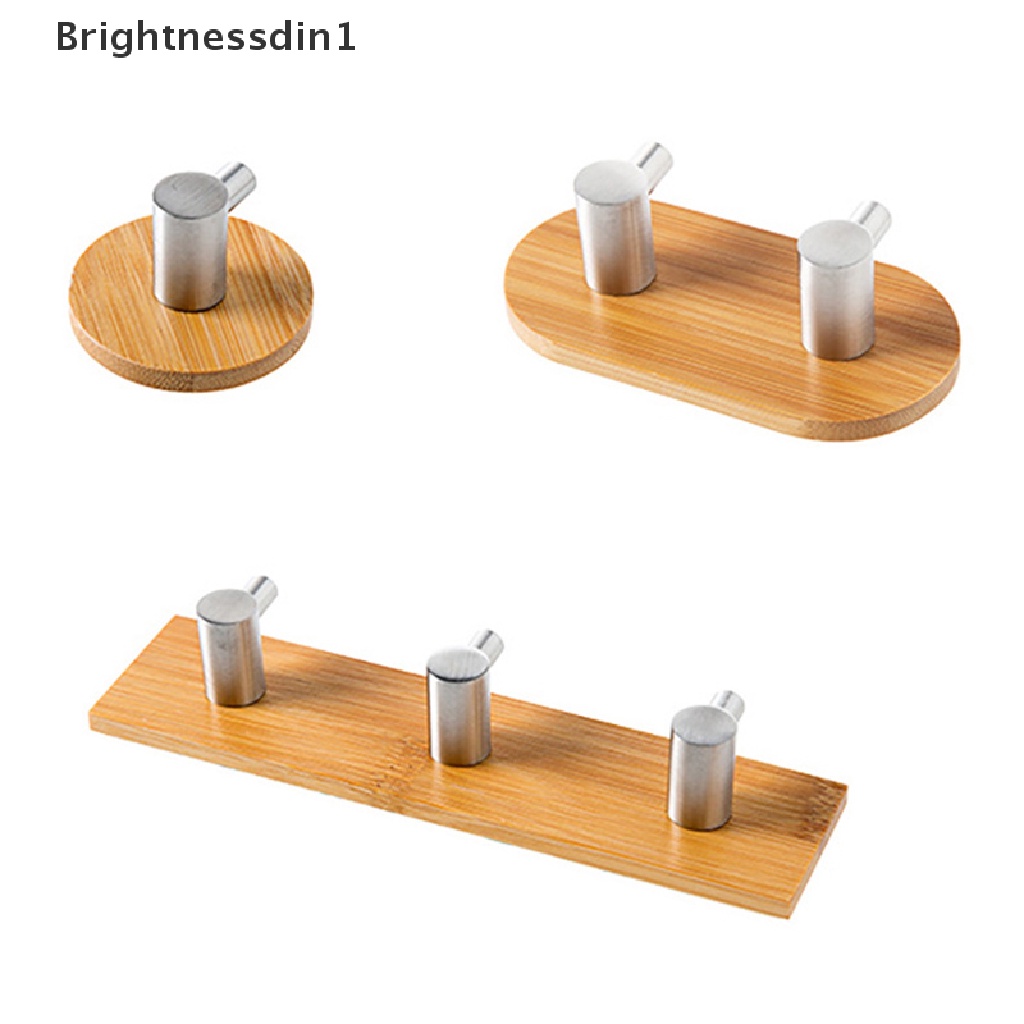 [Brightnessdin1] Handuk Bambu Kait Stainless Steel Hisap Kamar Mandi Dapur Rak Hias Butik