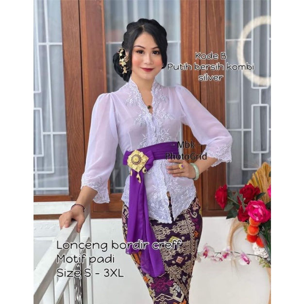 kebaya balon bordir padi