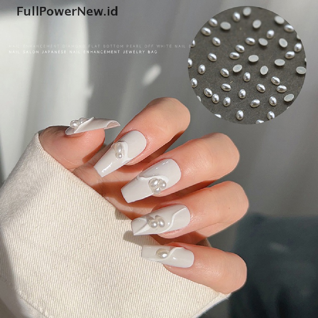 Power 100 Pcs 3D Mutiara Alami Nail Art Decor Irregular Decals Pearl Manicure Ornament ID