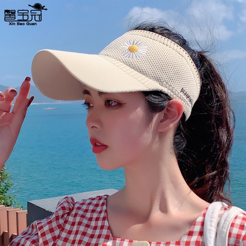 Topi baseball daisy Kecil Wanita Baru Rajutan Topi Berongga