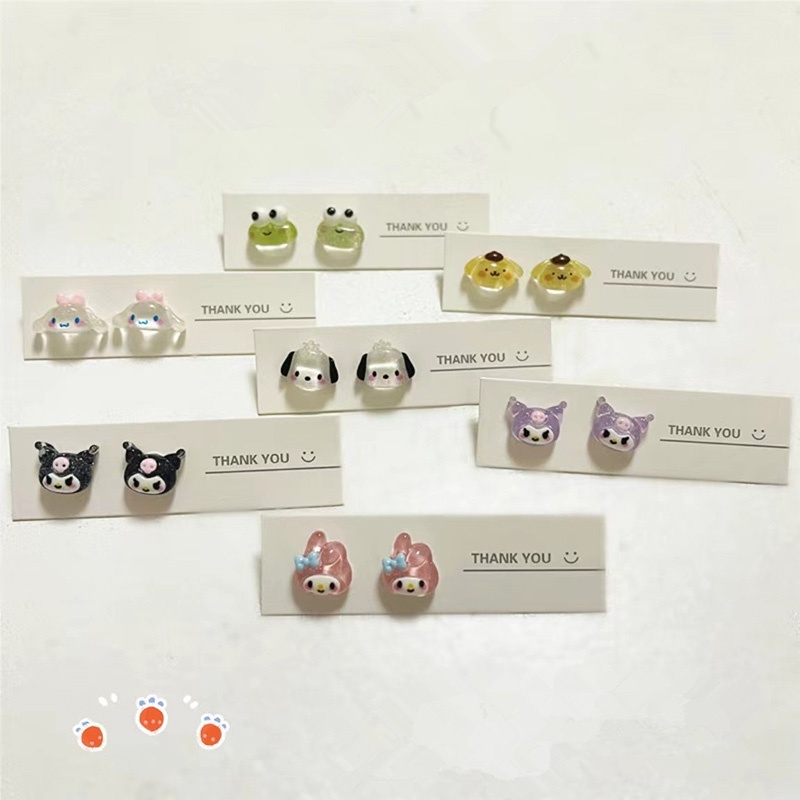 Anting Kodok Kecil Puppy Kartun Cantik Bahan Resin Untuk Wanita