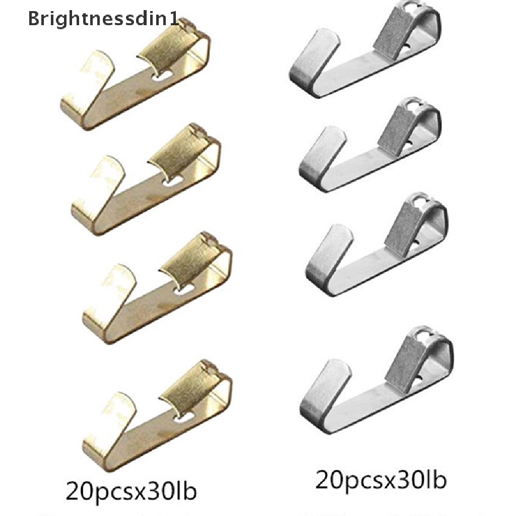 [Brightnessdin1] 80pcs Baja Logam Gambar Foto Paing Minyak Bingkai Kayu Keras Kait Dinding Solid Han Butik